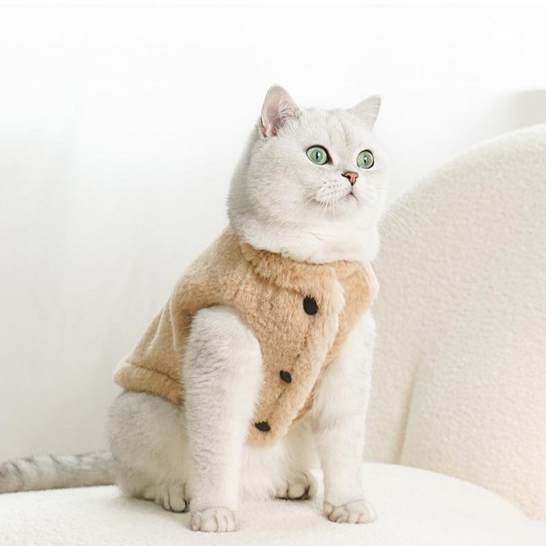 Thickened Fleece-lined Plush Cat Vest