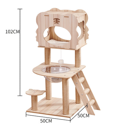 LeFei Capsule Space Crawl Nest Wood Cat Tree Hous