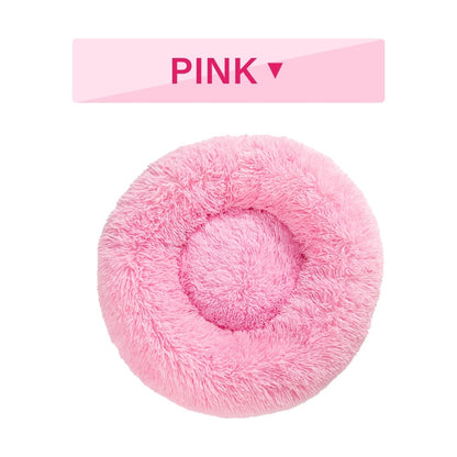 Fluffy Donut Dog Bed Plush & Washable Cushion