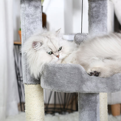 Cat Tree House | Gray Double-Layer with Paw Print