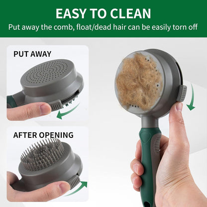 Self cleaning pet brush