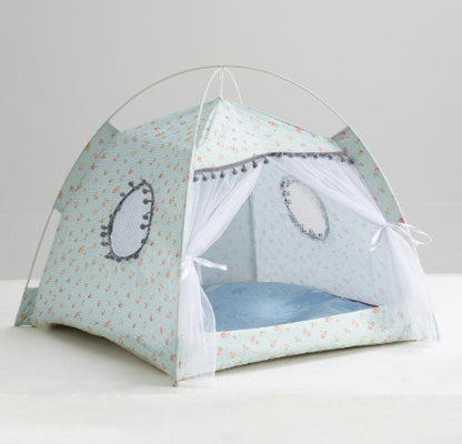 Enclosed Cat Tent Cozy Pet Bed House