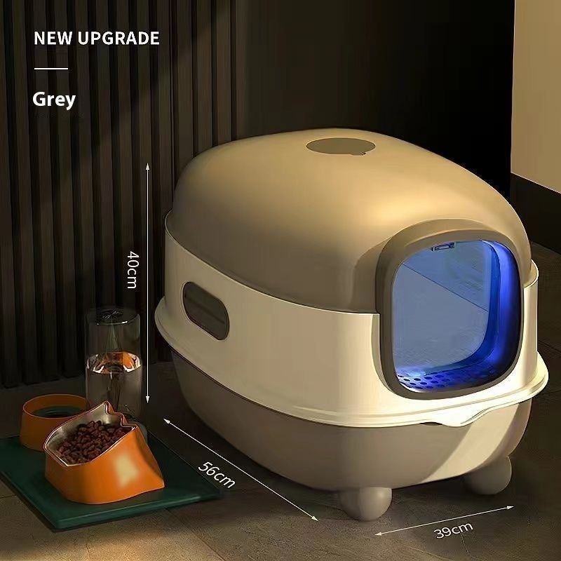 Fully Enclosed Oversized Litter Box with UV Sterilization