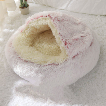 Comfortable Washable Round Shape Winter Bed For Cats