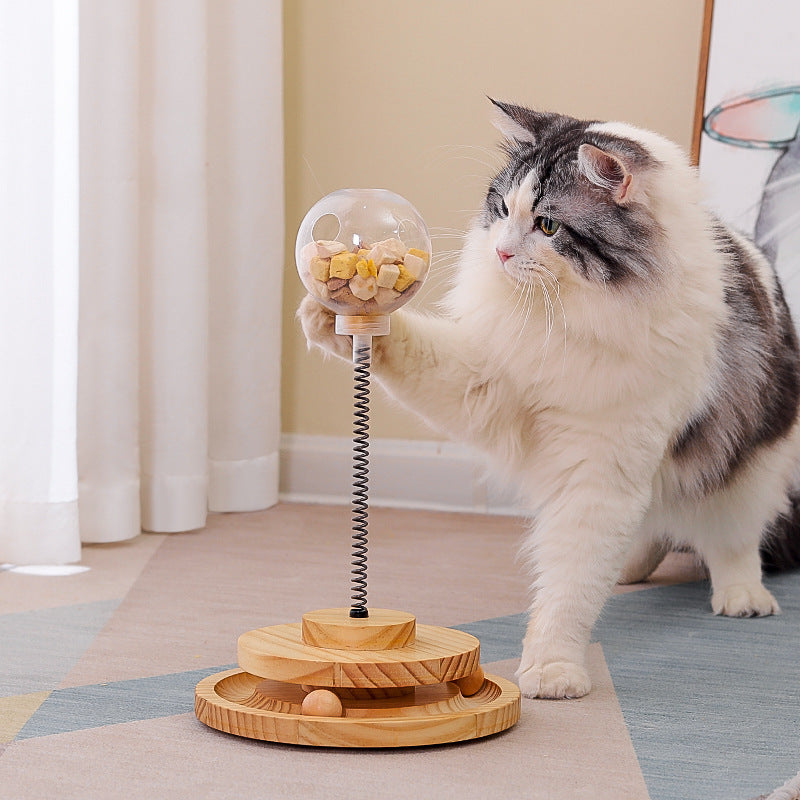 Spring Ball Slow Feeder Cat Interactive Toy