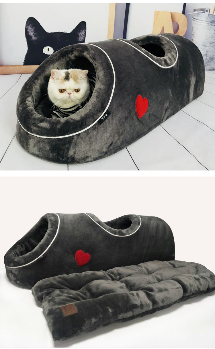 Dual Hole Cat Tunnel Bed