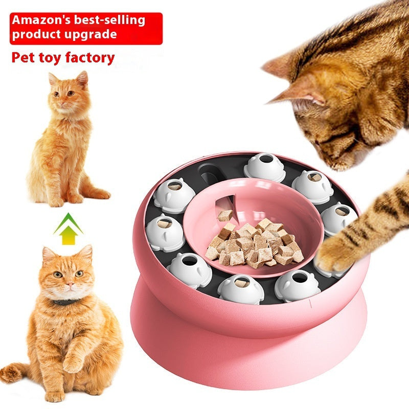 Jigsaw interactive Cat Puzzle Toy Rotating Food Leakage Feeding Bowl