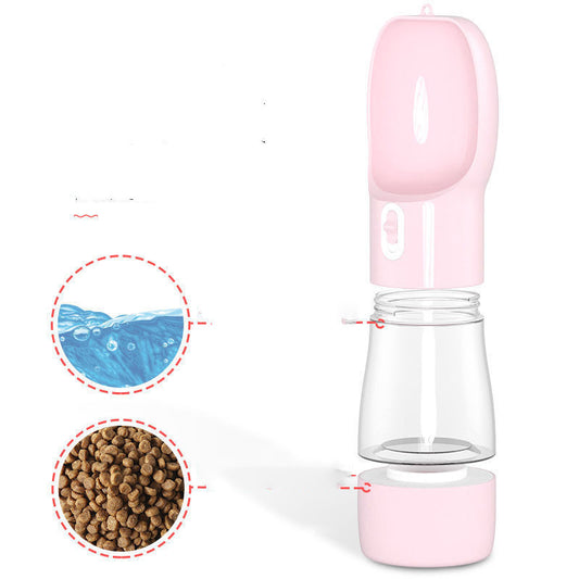 Dog Cat Water Bottle with food container