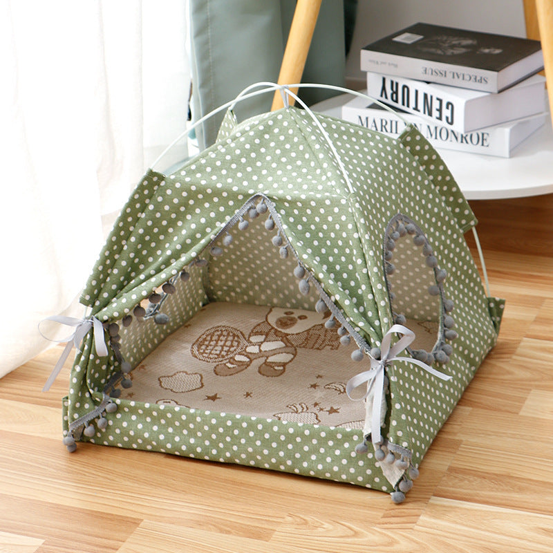 Enclosed Cat Tent Cozy Pet Bed House