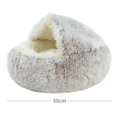 Comfortable Washable Round Shape Winter Bed For Cats