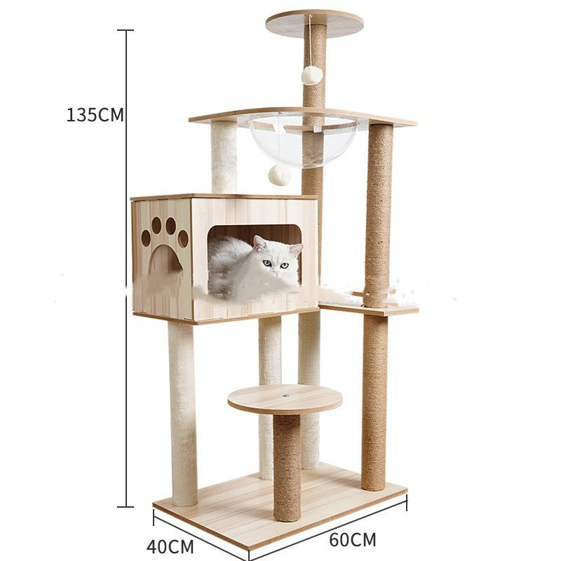 LeFei Capsule Space Crawl Nest Wood Cat Tree Hous