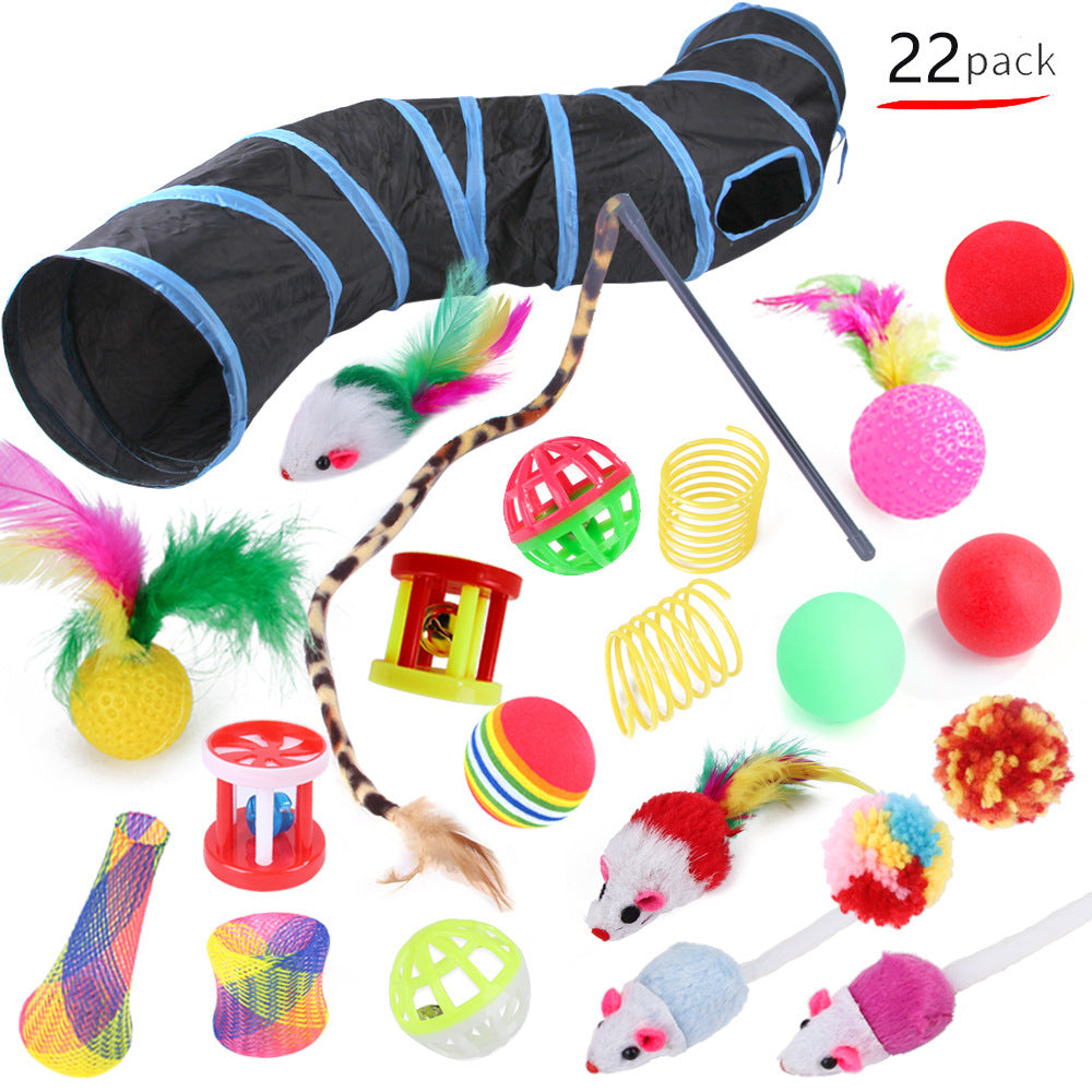 Funny Cat Toy Set with Tunnel