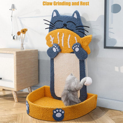 Sisal Cat Scratch Post With Hanging Ball