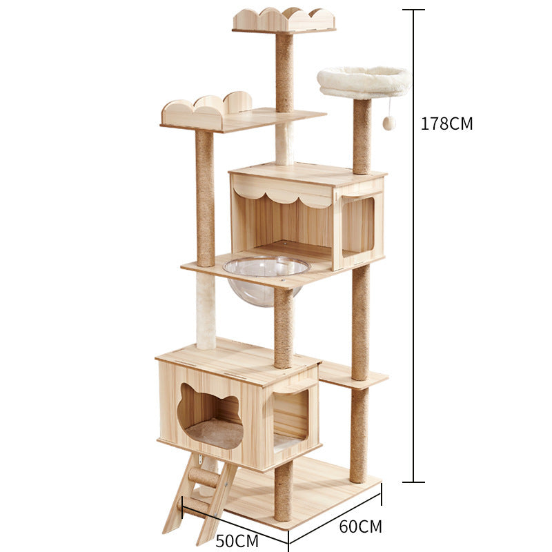 LeFei Capsule Space Crawl Nest Wood Cat Tree Hous