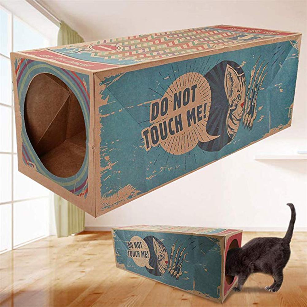 Peekaboo Kraft Paper Cat Tunnel House