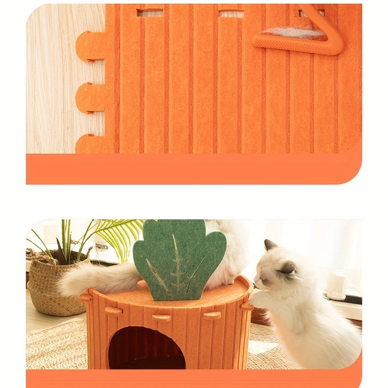 Carrot Cat Nest Cat Tunnel Felt Cat Nest Drilled Semi Enclosed Cattery