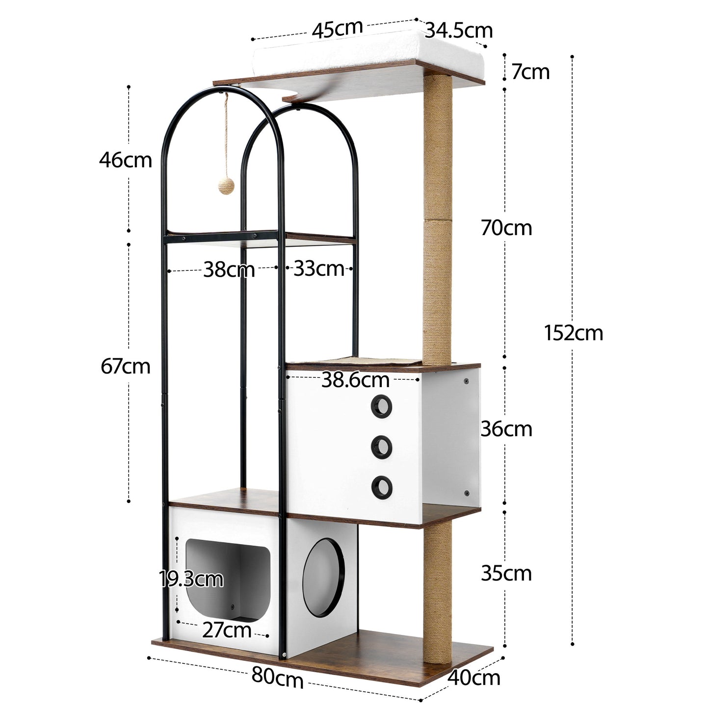 Wood & Steel Modern Cat Tree