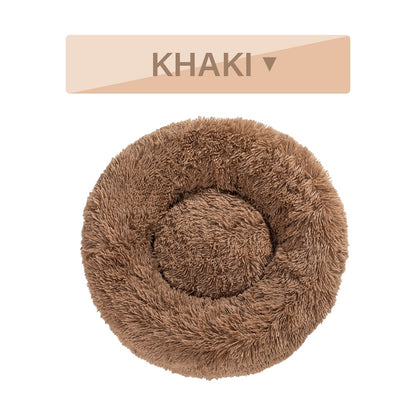 Fluffy Donut Dog Bed Plush & Washable Cushion