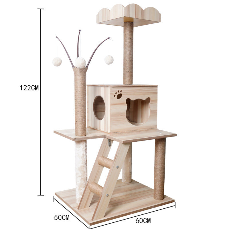 LeFei Capsule Space Crawl Nest Wood Cat Tree Hous