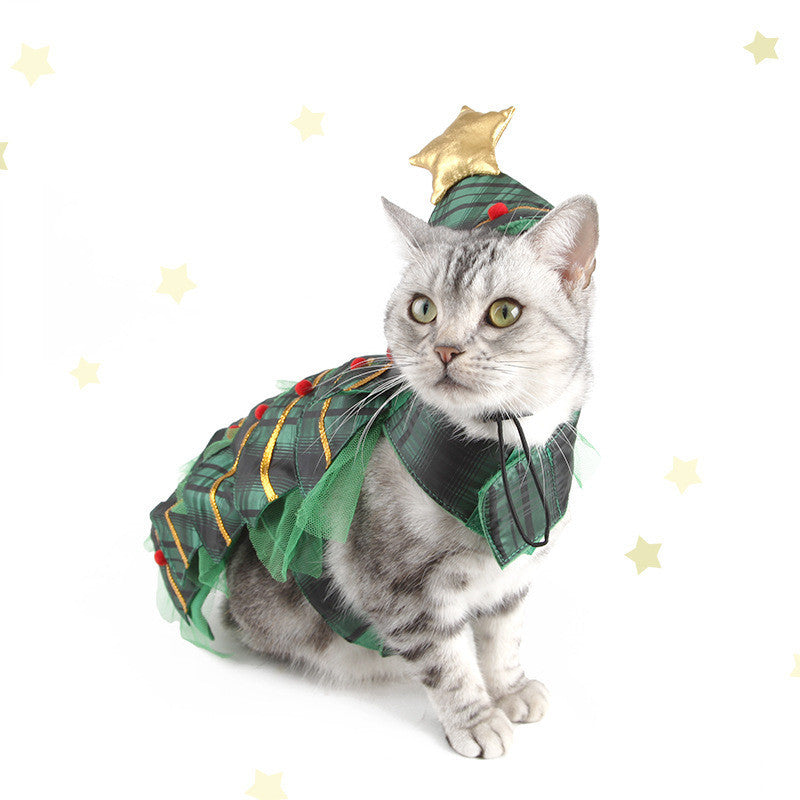 Christmas Tree Cape Cat Costume