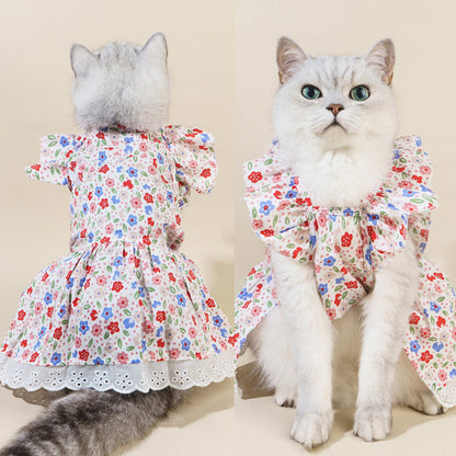 Kitty Mom's Spring And Summer Floral Dress