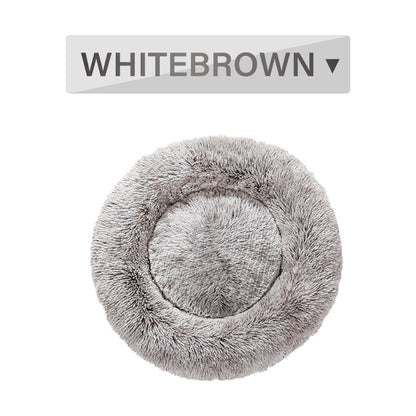 Fluffy Donut Dog Bed Plush & Washable Cushion