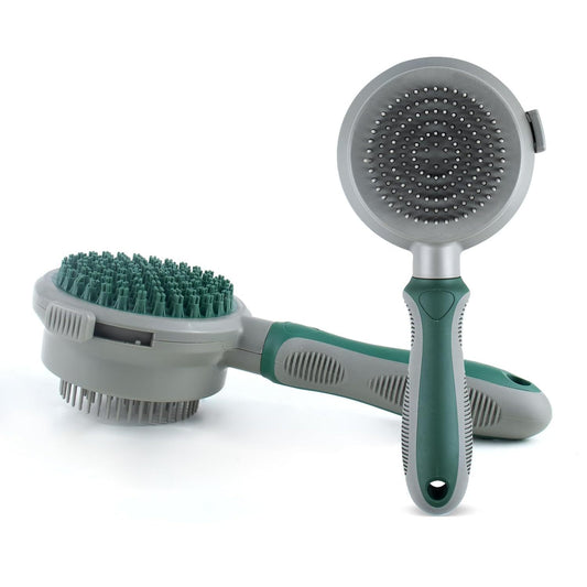 Self cleaning pet brush