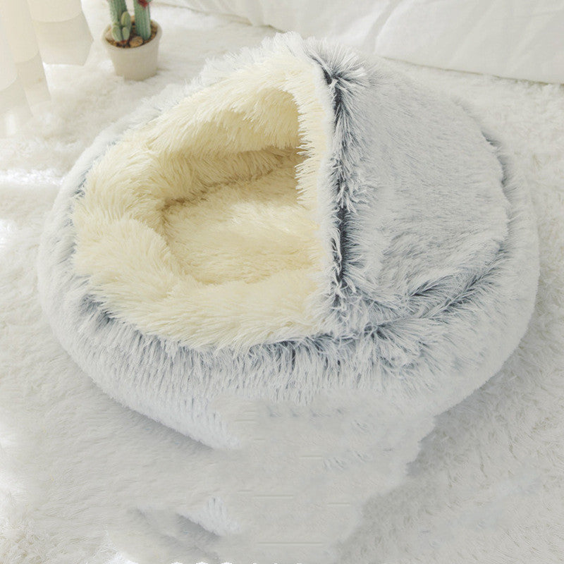 Comfortable Washable Round Shape Winter Bed For Cats