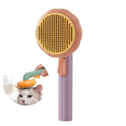 Self-Cleaning Hand-Held Steel Wire Cat Brush