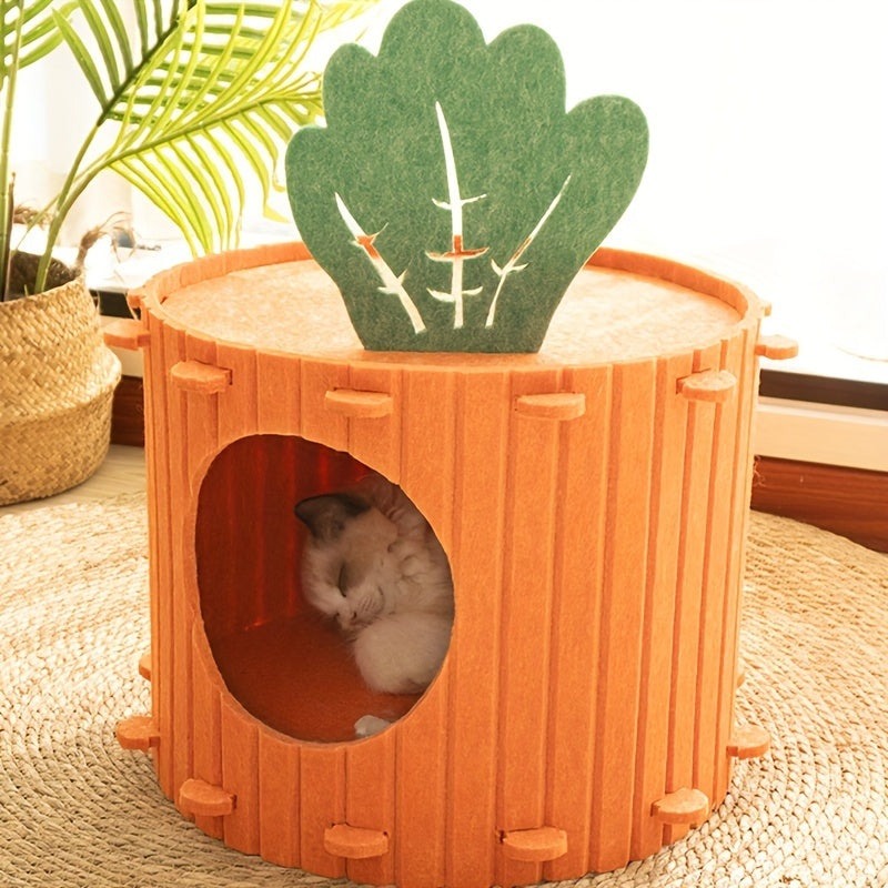 Carrot Cat Nest Cat Tunnel Felt Cat Nest Drilled Semi Enclosed Cattery