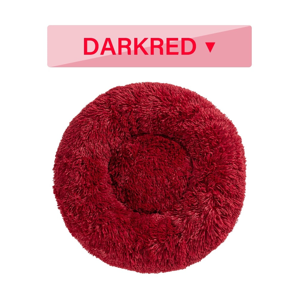 Fluffy Donut Dog Bed Plush & Washable Cushion