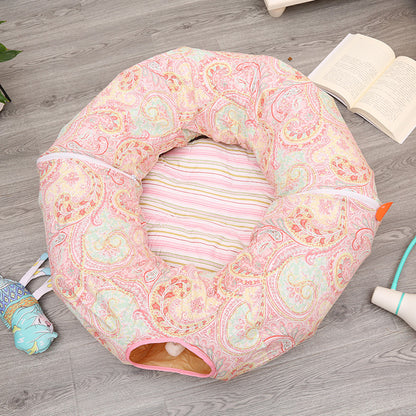 Round Cat Tunnel Bed For Play And Sleep