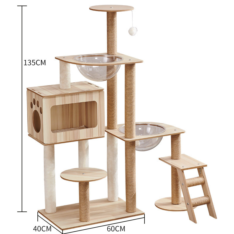 LeFei Capsule Space Crawl Nest Wood Cat Tree Hous