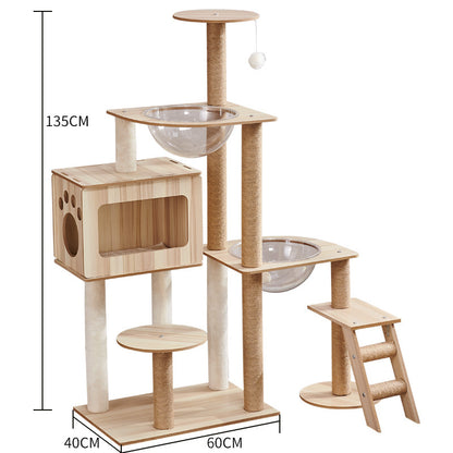 LeFei Capsule Space Crawl Nest Wood Cat Tree Hous