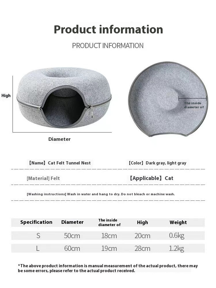 Cat Tunnel Bed - Donut Cat Tunnel