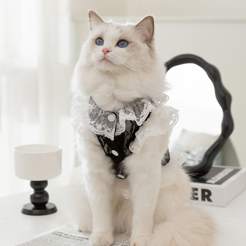 Cat Clothing Lace Traction Cat Vest