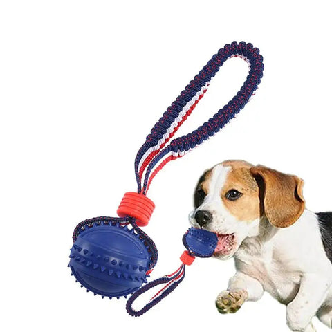 Interactive Dog Ball Toy with Teether and Rope
