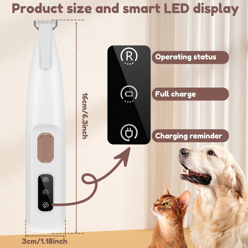 Waterproof LED Dog Paw Trimmer Grooming Clippers