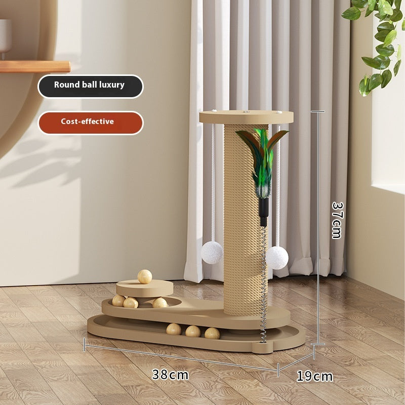 Turntable Solid Wood Cat Scratching Post