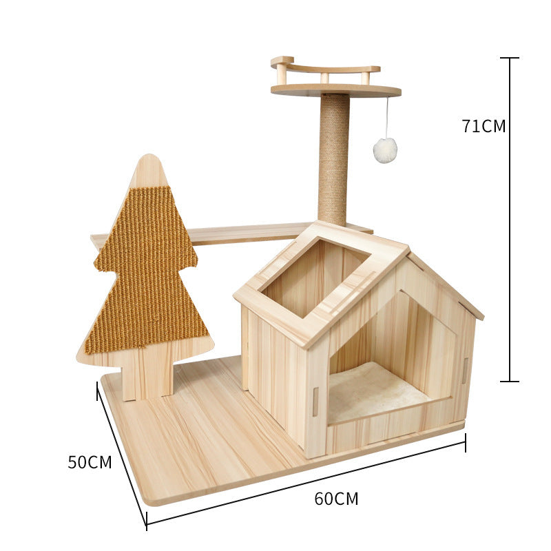 LeFei Capsule Space Crawl Nest Wood Cat Tree Hous