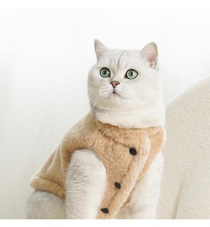 Thickened Fleece-lined Plush Cat Vest