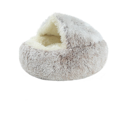 Comfortable Washable Round Shape Winter Bed For Cats