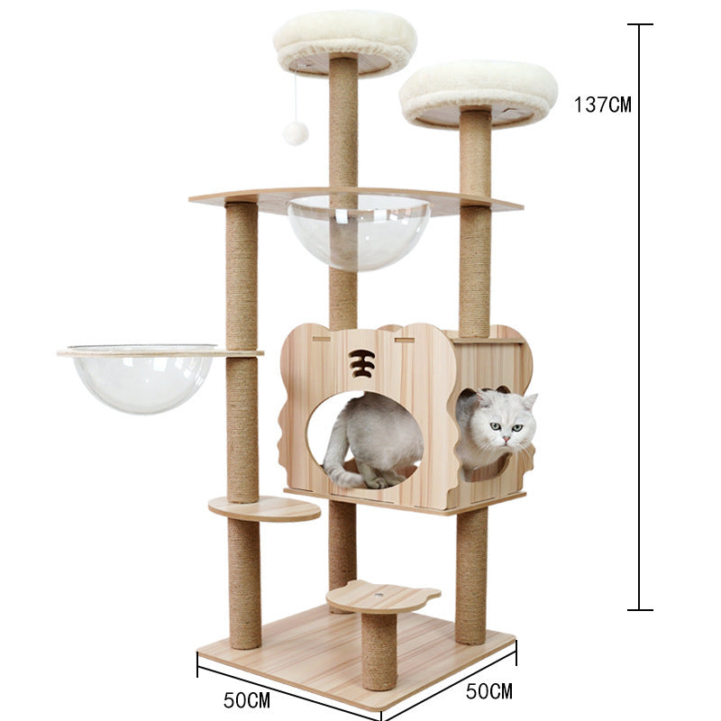 LeFei Capsule Space Crawl Nest Wood Cat Tree Hous