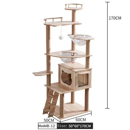 LeFei Capsule Space Crawl Nest Wood Cat Tree Hous