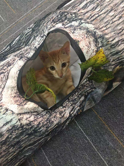 Tree Pattern Cat Tunnel Toy - Interactive Fun
