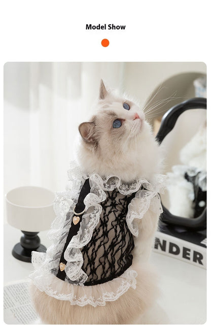 Cat Clothing Lace Traction Cat Vest