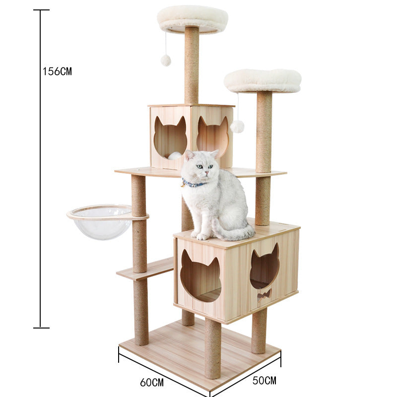 LeFei Capsule Space Crawl Nest Wood Cat Tree Hous