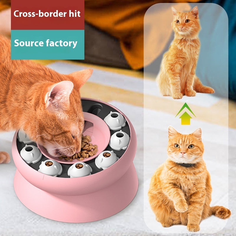 Jigsaw interactive Cat Puzzle Toy Rotating Food Leakage Feeding Bowl