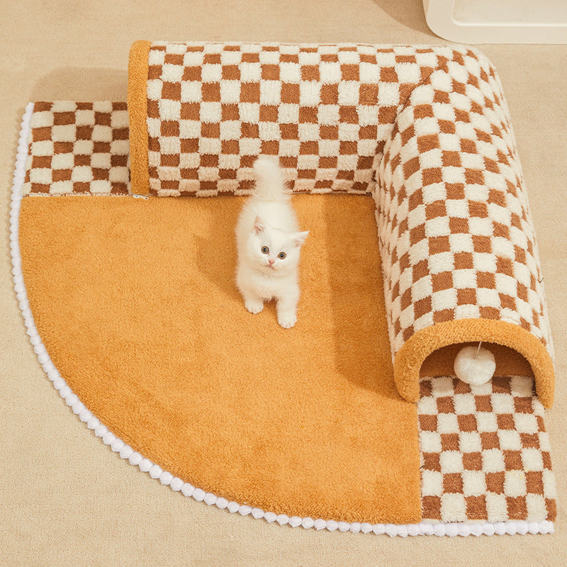 L-Shaped Cat Tunnel Bed