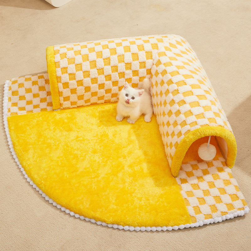 L-Shaped Cat Tunnel Bed